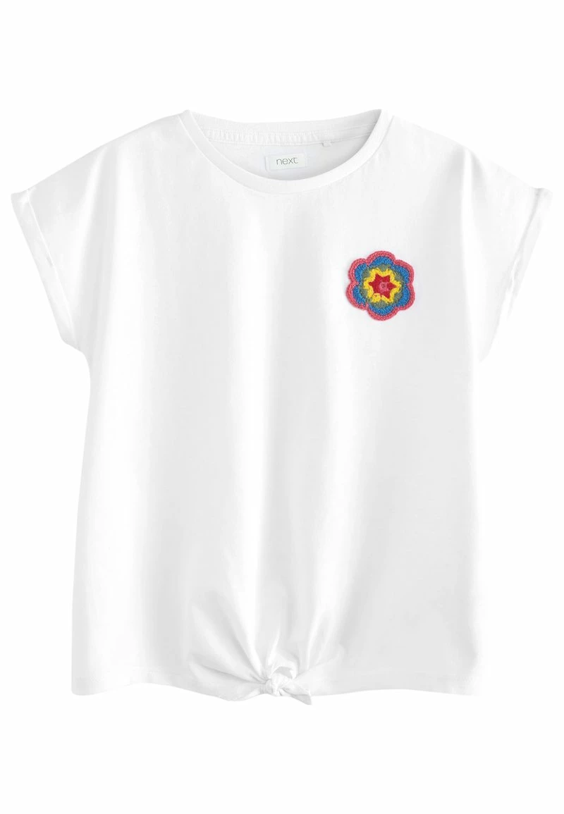 Next Kinder T-Shirt Print - White Crochet Flower