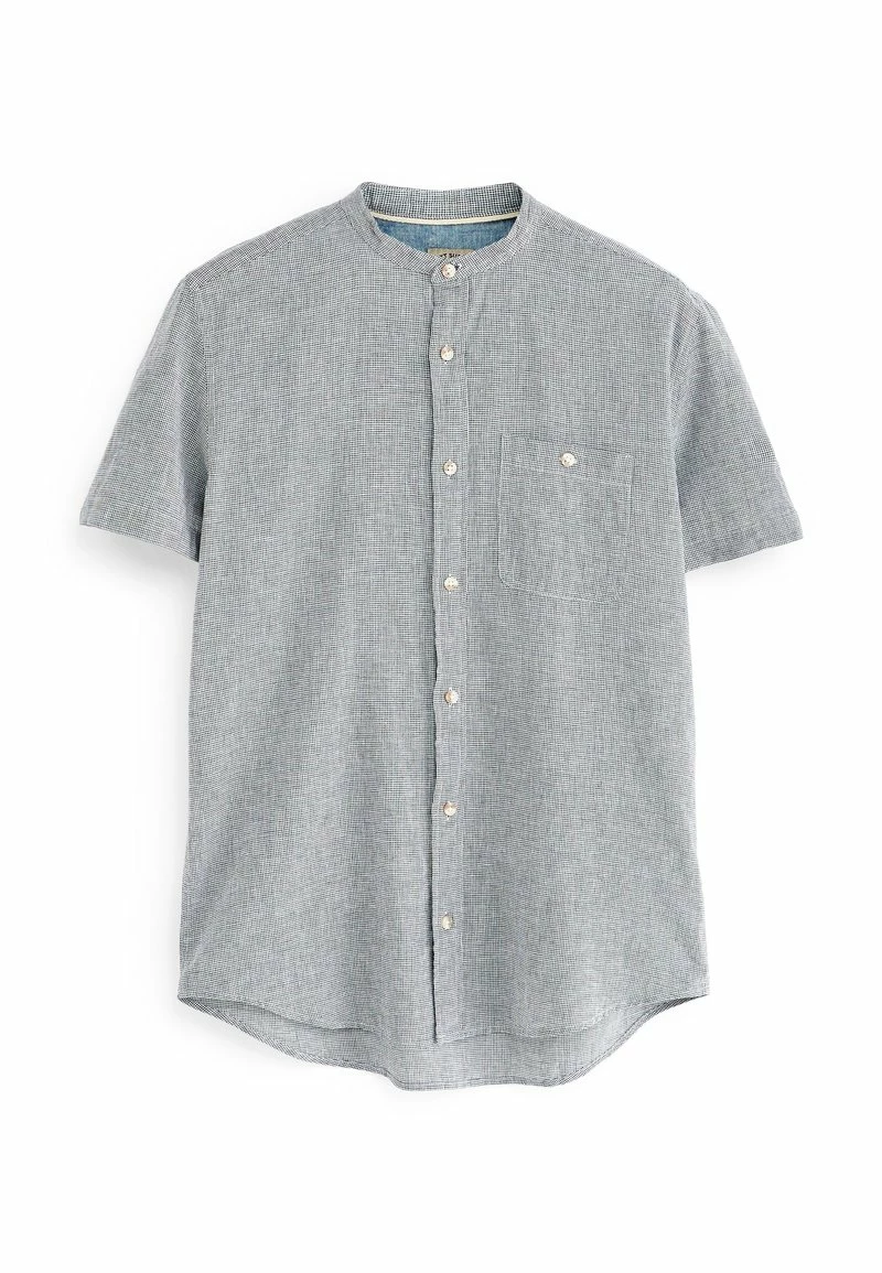 Next Herren SHORT SLEEVE - Hemd - Charcoal Grey Grandad Collar – Bild 5