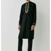 Next Herren EMBROIDERED LONG LENGTH KURTA - Hemd - Black