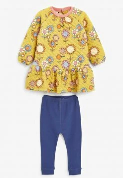 Next QUILTED FLORAL - Leggings - Hosen - Yellow/purple | Kinder