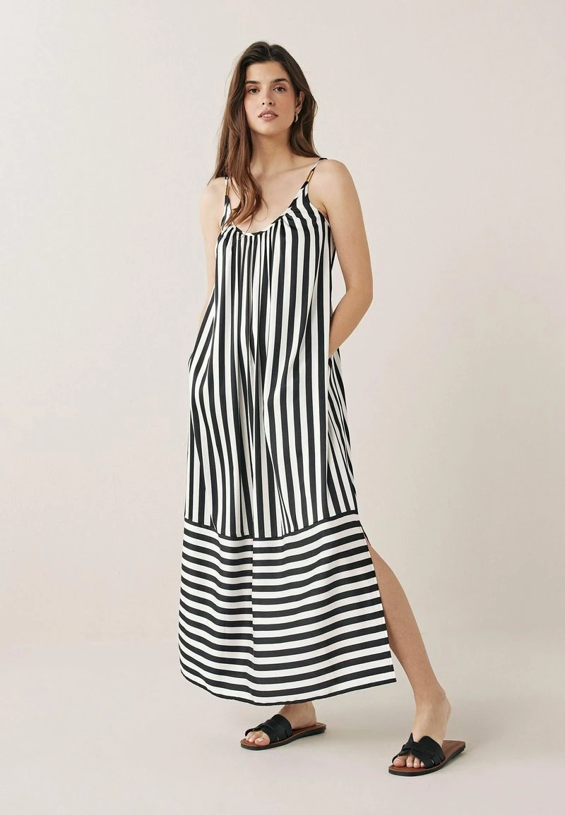 Next STRAPPY CAMI - Maxikleid - Black And White Stripe | Damen