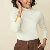 Next SPLIT ROLL NECK - Strickpullover - White | Damen
