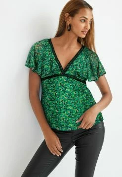 Next Damen FLUTED - Bluse - Blue Floral