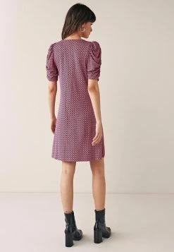 Next SHORT SLEEVE TEA - Freizeitkleid - Pink Geometric Print | Damen