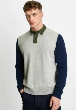 Next Herren COLOURBLOCK RUGBY - Poloshirt - Grey, Blue, Olive