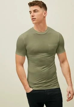 Next Herren MUSCLE FIT - T-Shirt Basic - Khaki