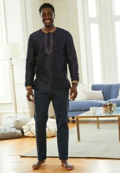 Next Herren KAFTAN - Hemd - Blue