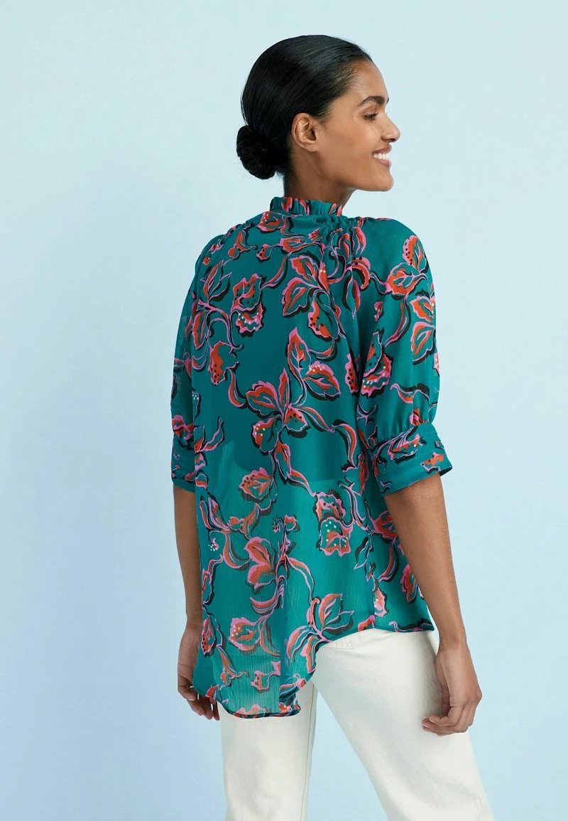 Next Damen HALF SLEEVE V-NECK - Bluse - Teal Blue Floral – Bild 3