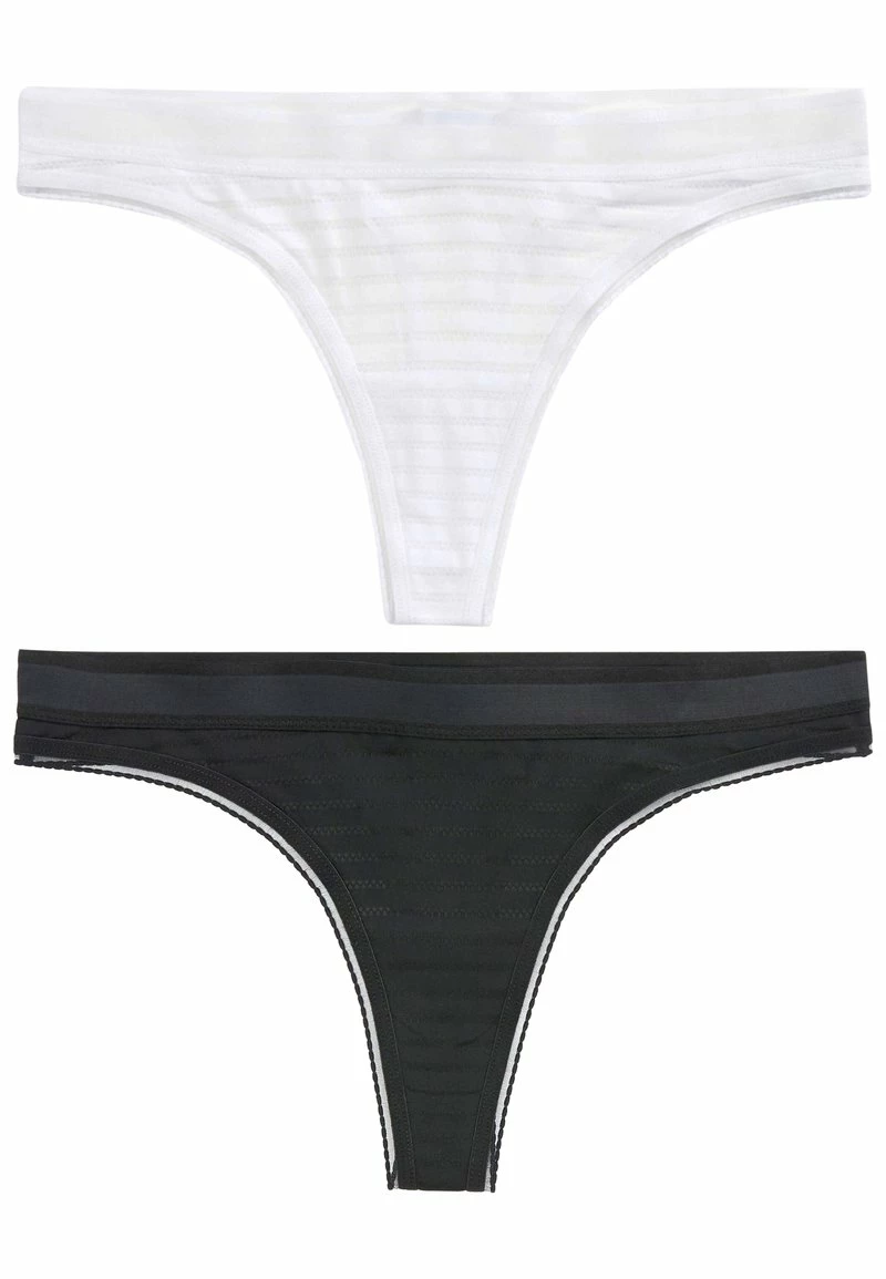 Next Damen STRIPE HIGH WAIST TWO PACK - Slip - Black
