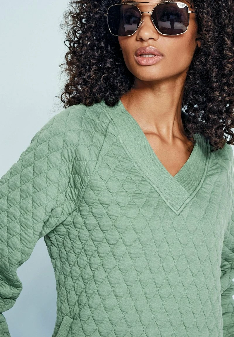 Next QUILTED V NECK - Sweatshirt - Green | Damen – Bild 3