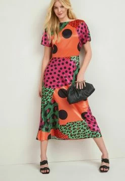 Next Damen WIDE NECK - Freizeitkleid - Multi Bright Wild Animal