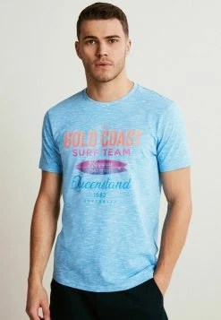 Next Herren GRAPHIC - T-Shirt Print - Blue Gold Coast