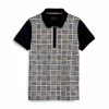 Next Kinder SHORT SLEEVE - Poloshirt - Grey Tan Brown Check