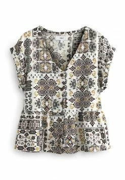 Next Damen Bluse - Cream Print