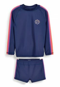 Next Kinder 2 PIECE SET - Badeanzug - Navy Blue Pink