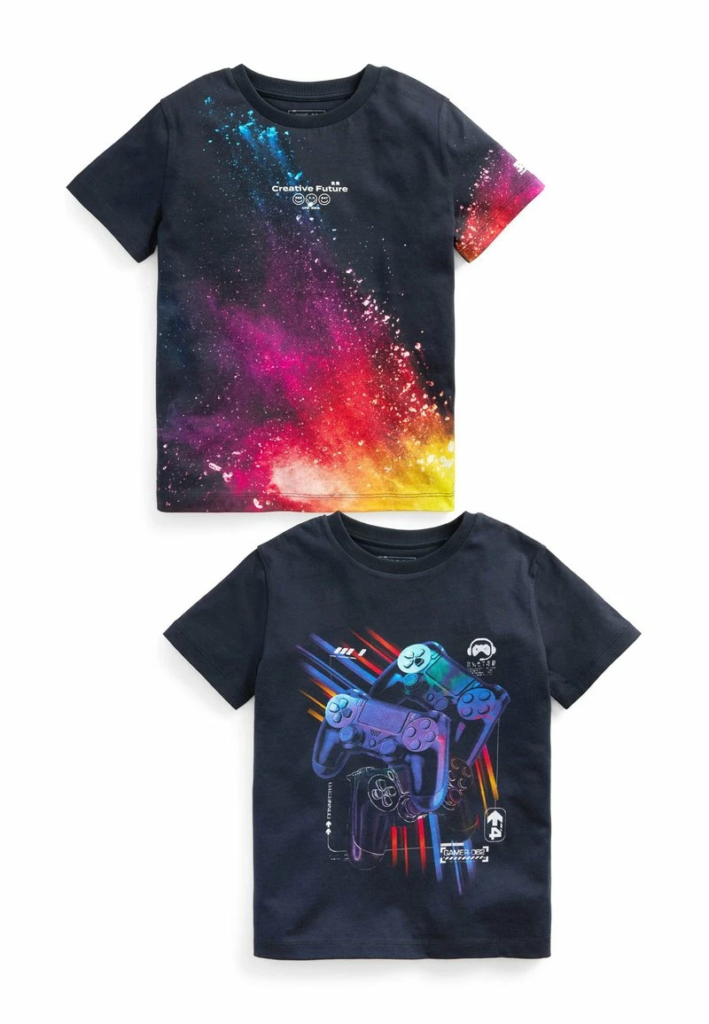 Next Kinder SHORT SLEEVE SPLAT 2 PACK - T-Shirt Print - Black