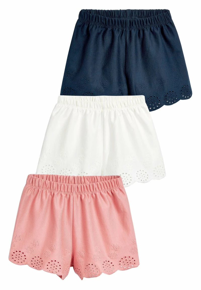 Next Kinder MULTI 3 PACK JERSEY BRODERIE SHORTS (3MTHS-8YRS) - Shorts - Pink