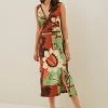 Next LADDER INSERT V-NECK - Jerseykleid - Orange Multi Floral | Damen