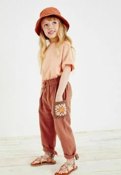 Next Kinder CROCHET POCKET - Stoffhose - Rust Brown