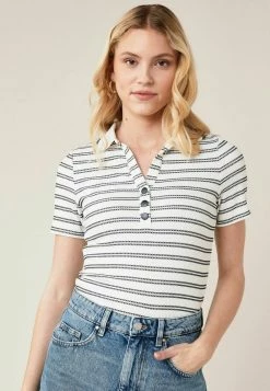 Next Damen Poloshirt - Navy Blue Stripe