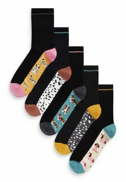 Next Damen FOOTBED DOG PATTERN 5 PACK - Socken - Black