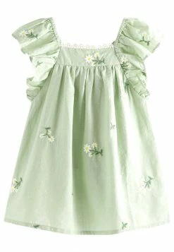 Next Kinder Freizeitkleid - Soft Green Floral Embroidered