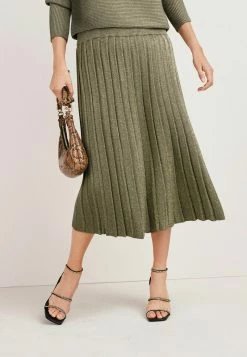 Next Damen SPARKLE - A-Linien-Rock - Khaki