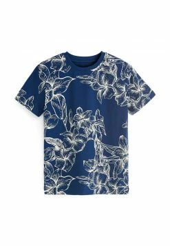 Next Kinder SHORT SLEEVE - T-Shirt Print - Navy Blue Hibiscus