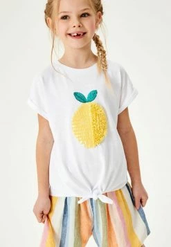 Next Kinder LEMON TIE FRONT - T-Shirt Print - White