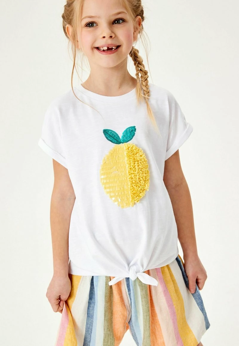 Next Kinder LEMON TIE FRONT - T-Shirt Print - White