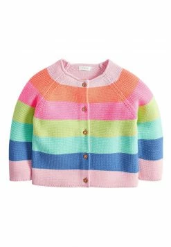 Next MULTI FLURO RAINBOW STRIPE CARDIGAN (3MTHS-7YRS) - Strickjacke - Pink | Kinder