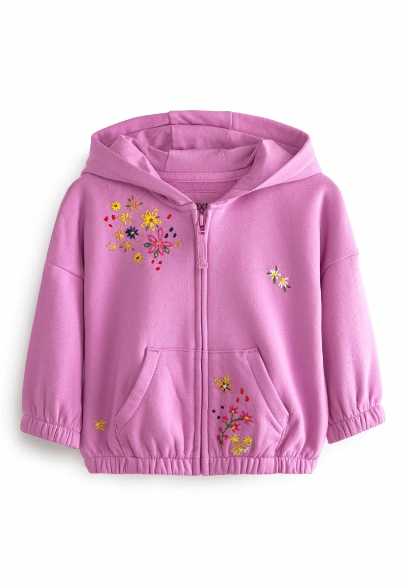Next Kinder SOFT TOUCH - Sweatjacke - Bright Purple Embroidered