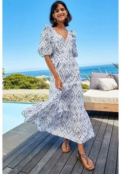 Next Damen Freizeitkleid - White Black