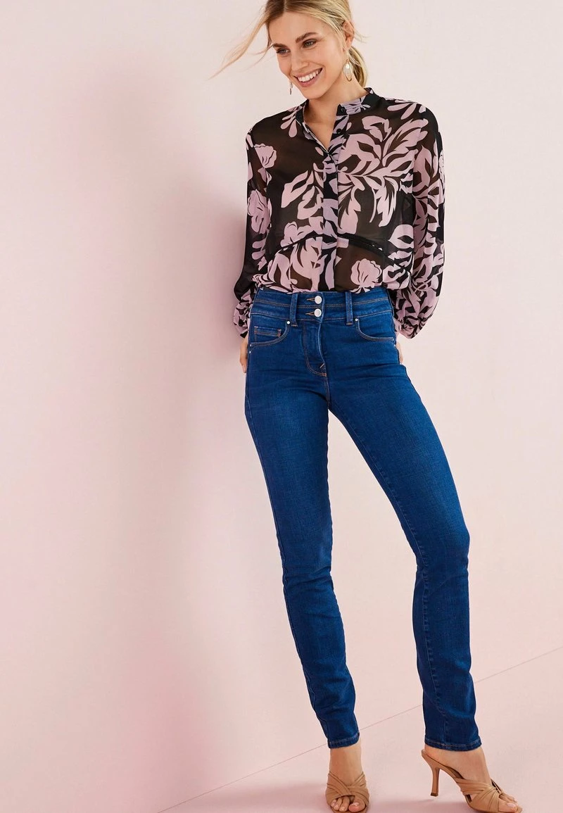 Next Damen TRIM DETAIL - Hemdbluse - Black/pink Floral