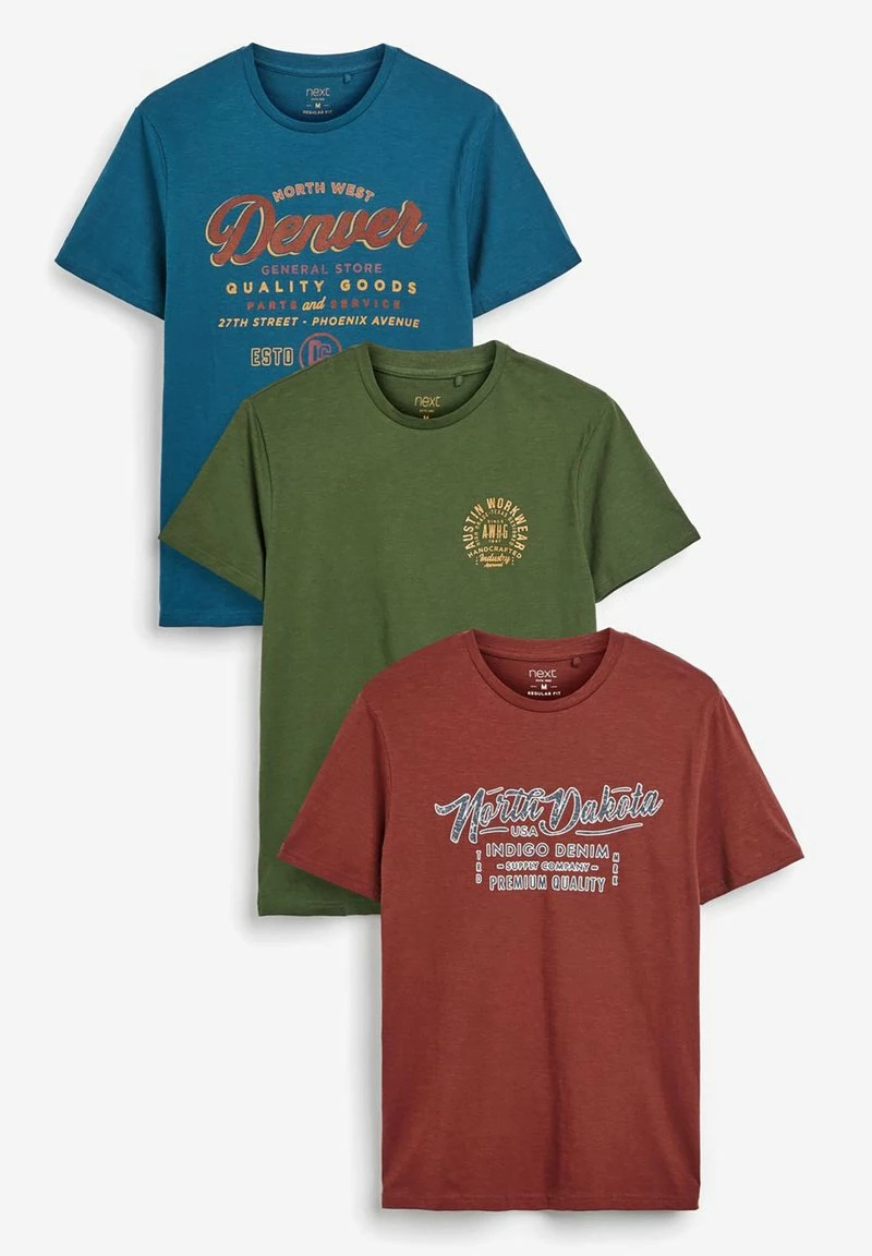 Next Herren 3 PACK - T-Shirt Print - Blue – Bild 6