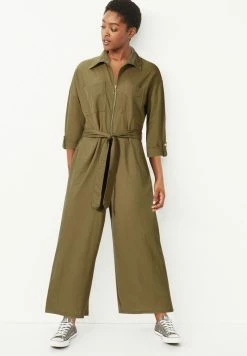 Next Damen ZIP UTILITY - Jumpsuit - Khaki