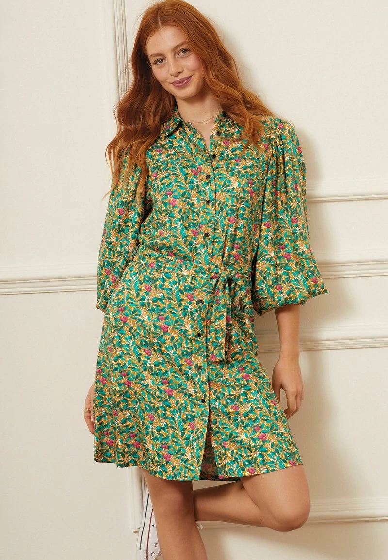 Next Damen MORRIS ARBUTUS PRINT MINI - Blusenkleid - Yellow