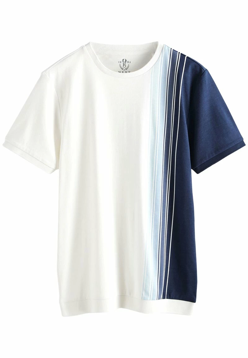 Next Herren BLOCKED - T-Shirt Print - White Blue Vertical Stripe – Bild 5
