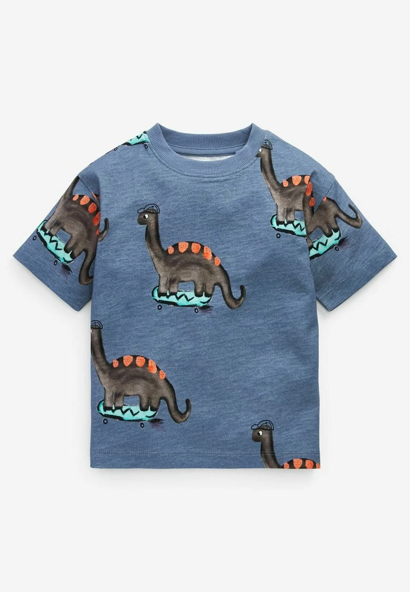 Next Kinder 3 PACK OVERSIZED - T-Shirt Print - Blue Ecru Cream Watercolour Dino – Bild 3
