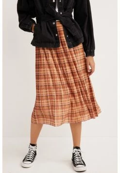 Next Damen A-Linien-Rock - Orange Check