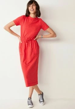 Next Damen WAIST MIDI - Jerseykleid - Red