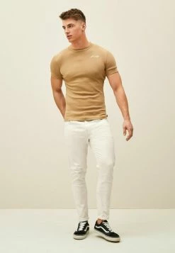 Next Herren SLOGAN SHORT SLEEVE - T-Shirt Print - Tan