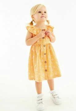 Next Kinder SLEEVELESS FRILL - Freizeitkleid - Yellow