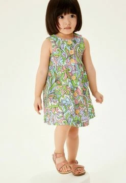 Next TEXTURED - Freizeitkleid - Pink Green Retro Swirl | Kinder