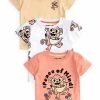 Next Kinder MONKEY GRAPHIC SHORT SLEEVE 3 PACK - T-Shirt Print - Brown White