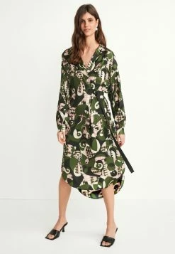 Next Damen Satin - Blusenkleid - Green