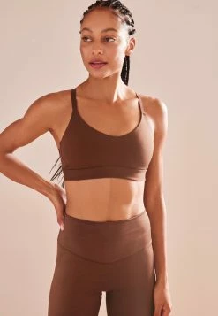Next Damen MEDIUM IMPACT CROP - Bustier - Dark Brown