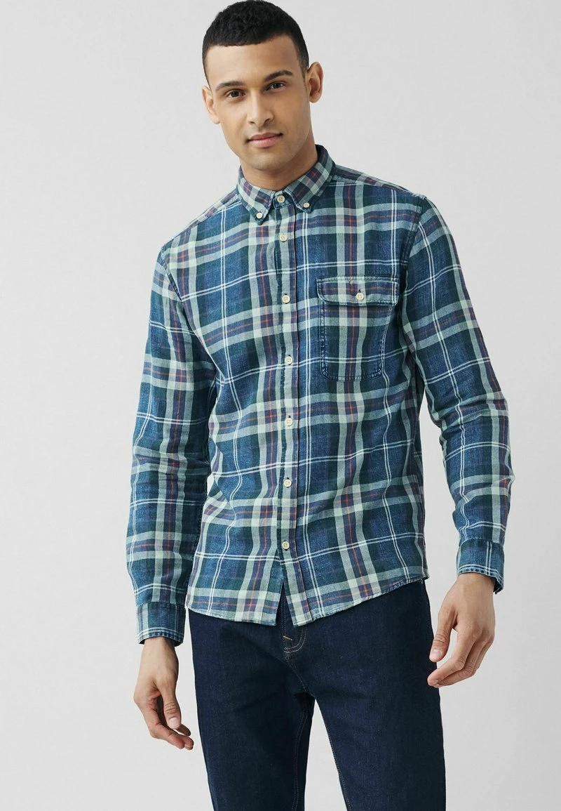 Next Herren WESTERN - Hemd - Blue /green Check