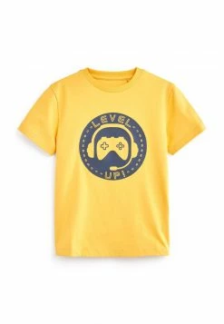 Next SHORT SLEEVE GRAPHIC (3-16YRS) - T-Shirt Print - Yellow Level Up Gamer | Kinder