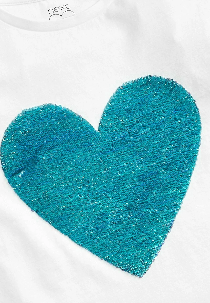 Next Kinder FLIPPY SEQUIN HEART - T-Shirt Print - White Blue – Bild 6